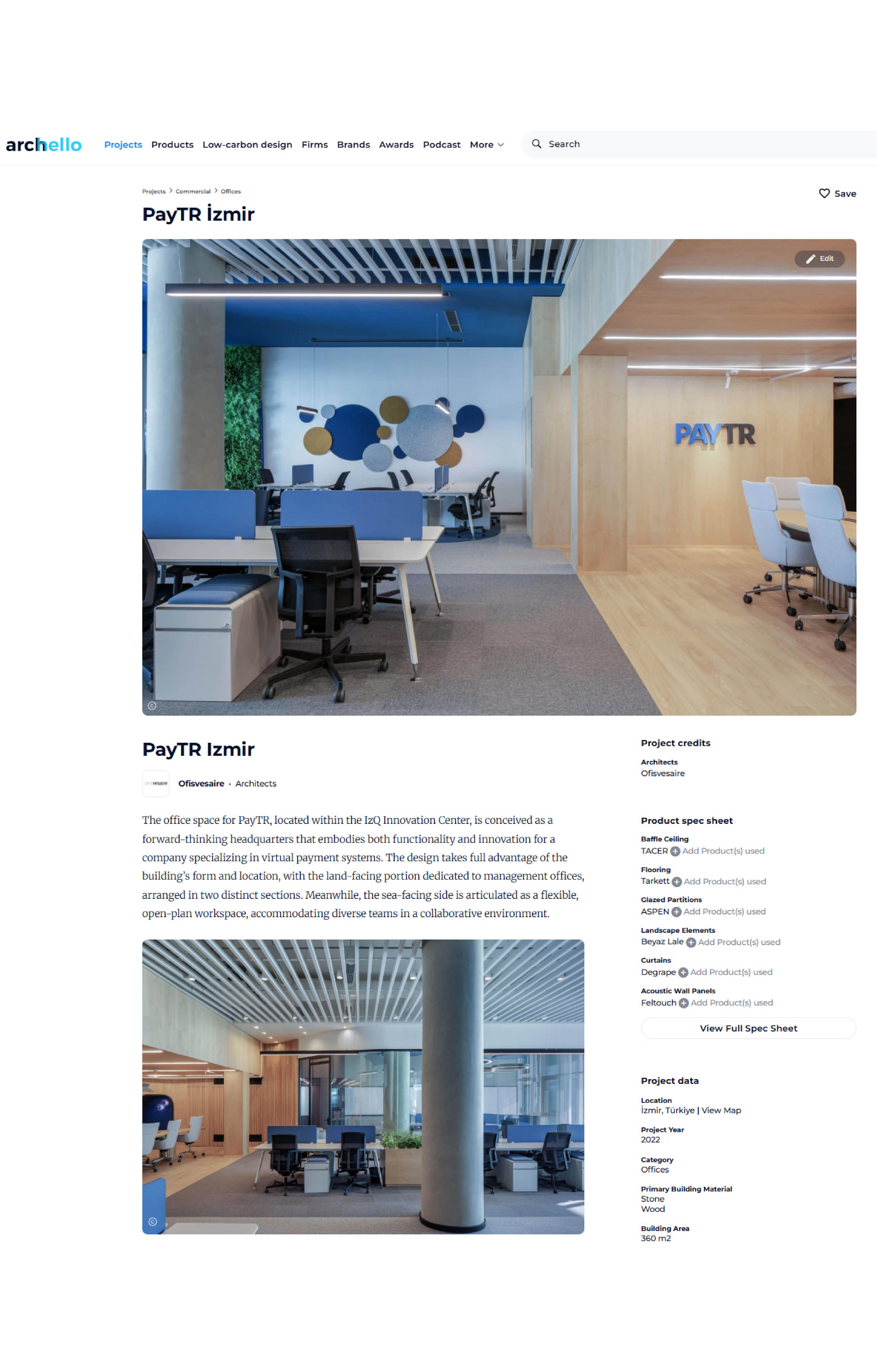 PayTR İzmir featured in Archello!
